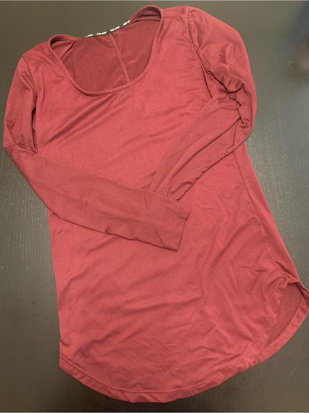 Just Cozy XS Long Sleeve Scoop Neck Top - Burgundy